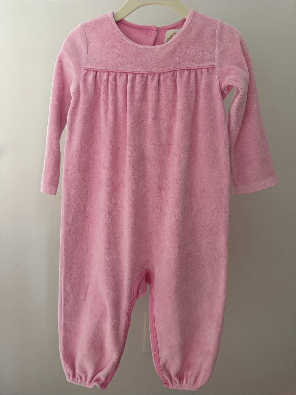 The Beaufort Bonnet Company Pink Plush Footed One-Piece
